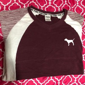 Burgundy PINK logo sweater